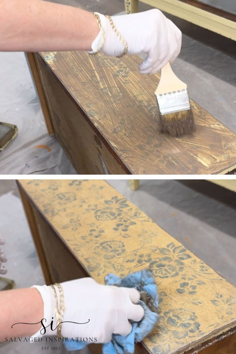 Antiquing Drawer with Stain