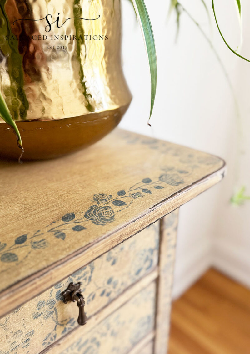 Close Up of Vintage Rose Dresser Top