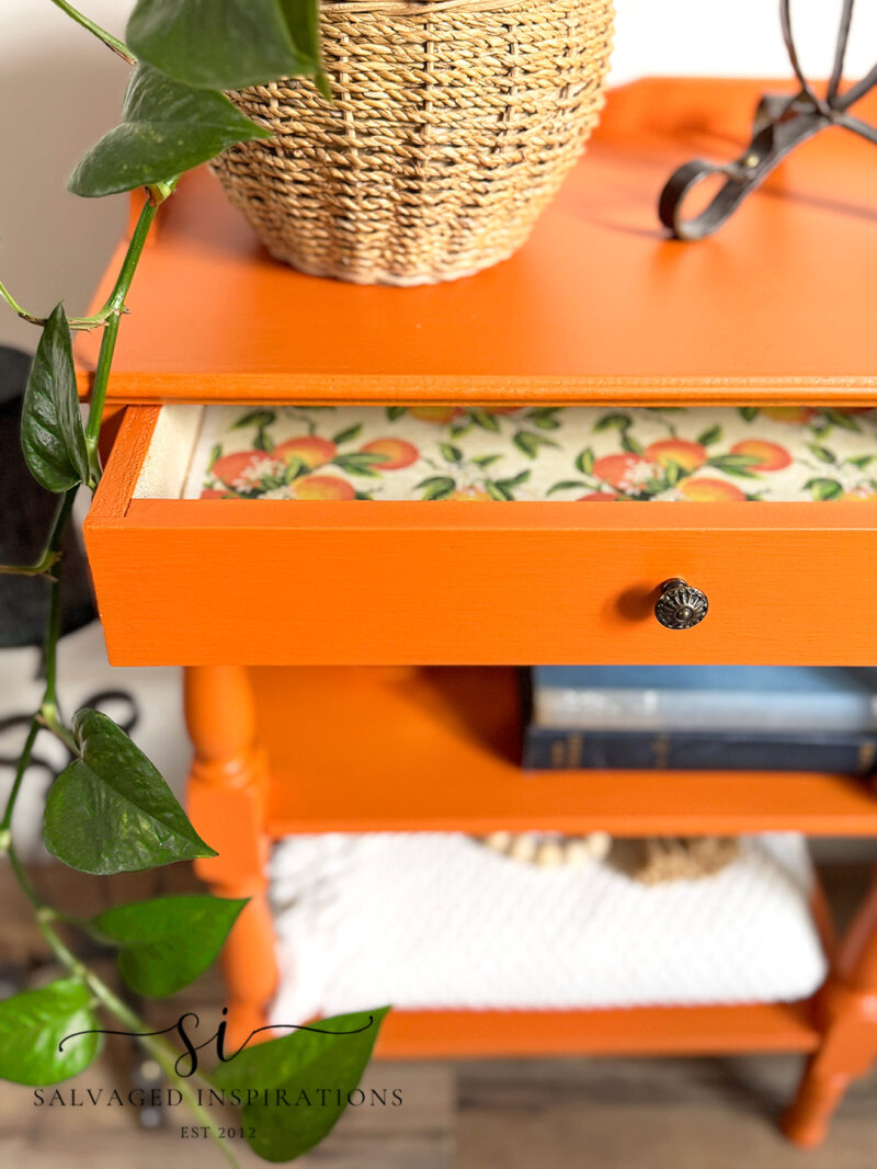 Fun Orange Painted End Table