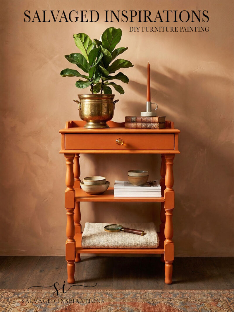 Orange Painted End Table w AI Styling