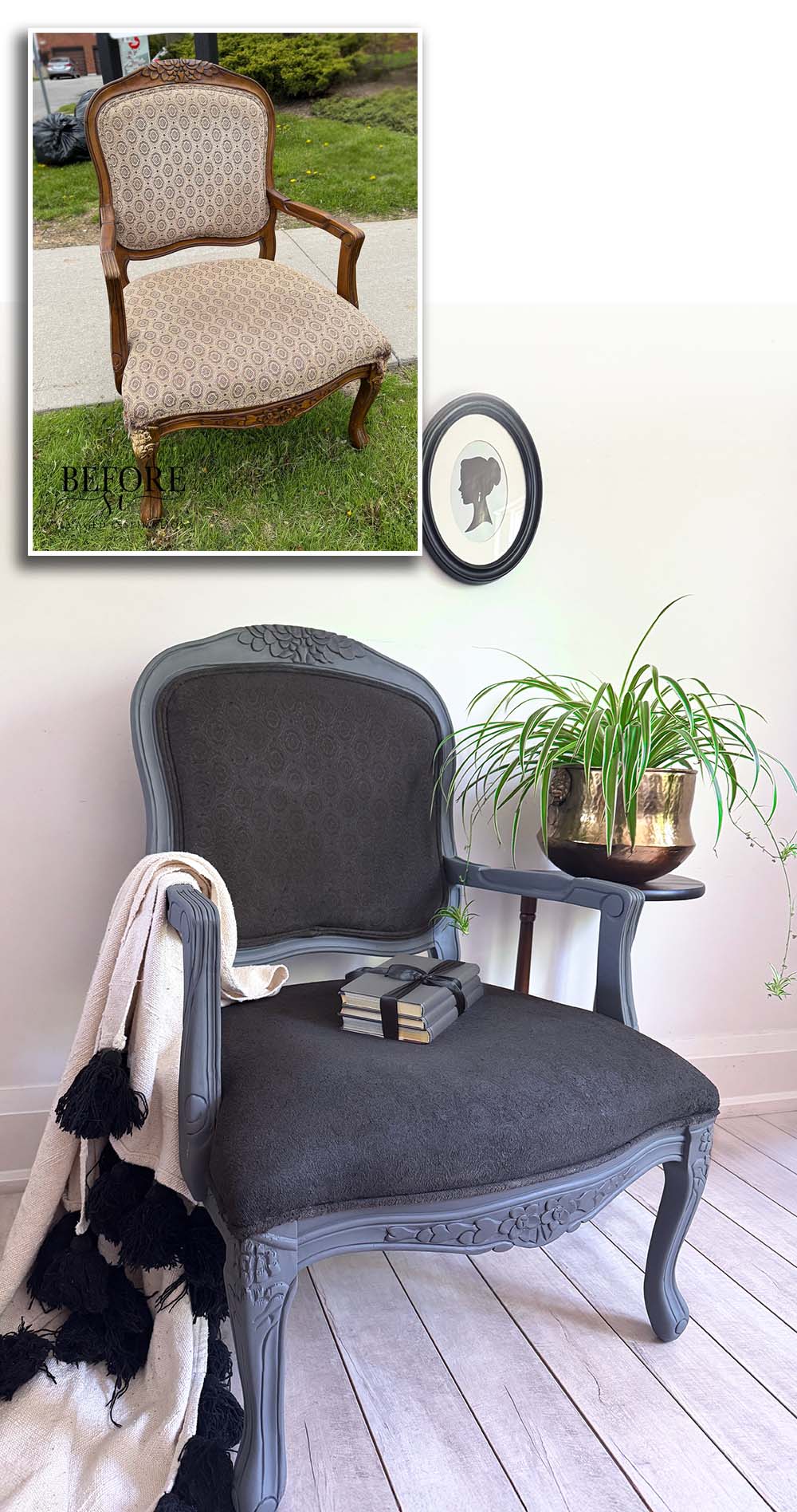Chair Painted Makeover Before and AFter