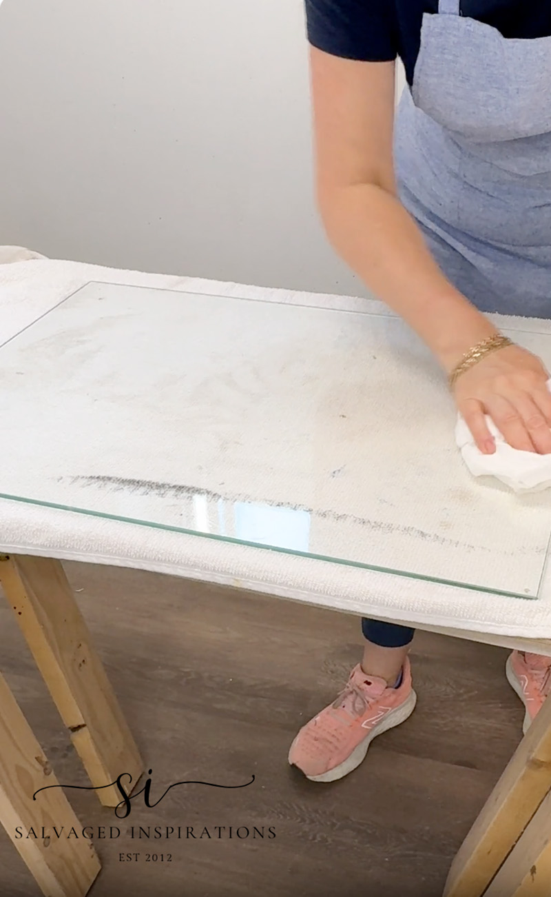 Cleaning Glass Top with Window Cleaner