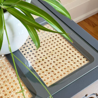 Close Up of DIY Rattan Cane Table Top