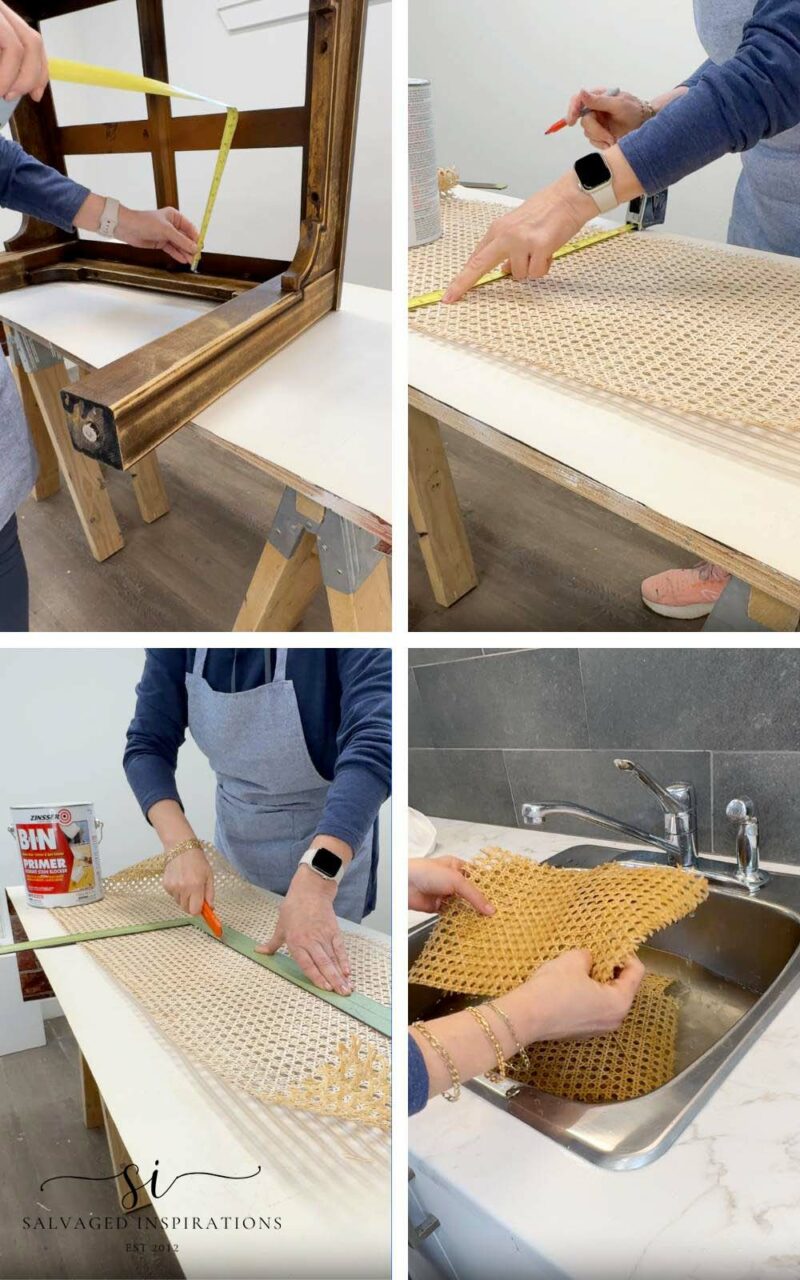 Cutting Cane Rattan For Furniture Makeover