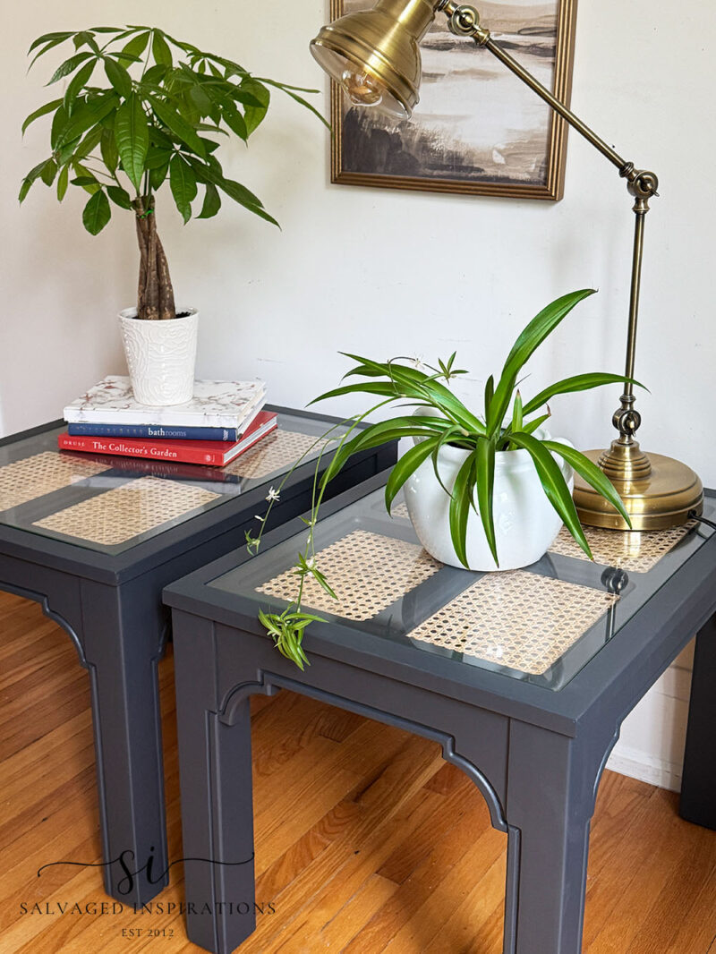 Painted Chinese Chippendale End Tables AFTER