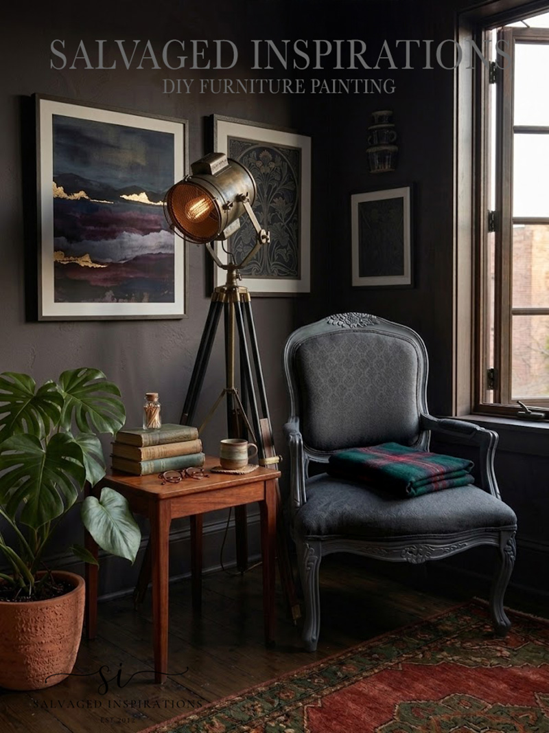 Painted Upholstered Fabric Chair - Salvaged Inspirations