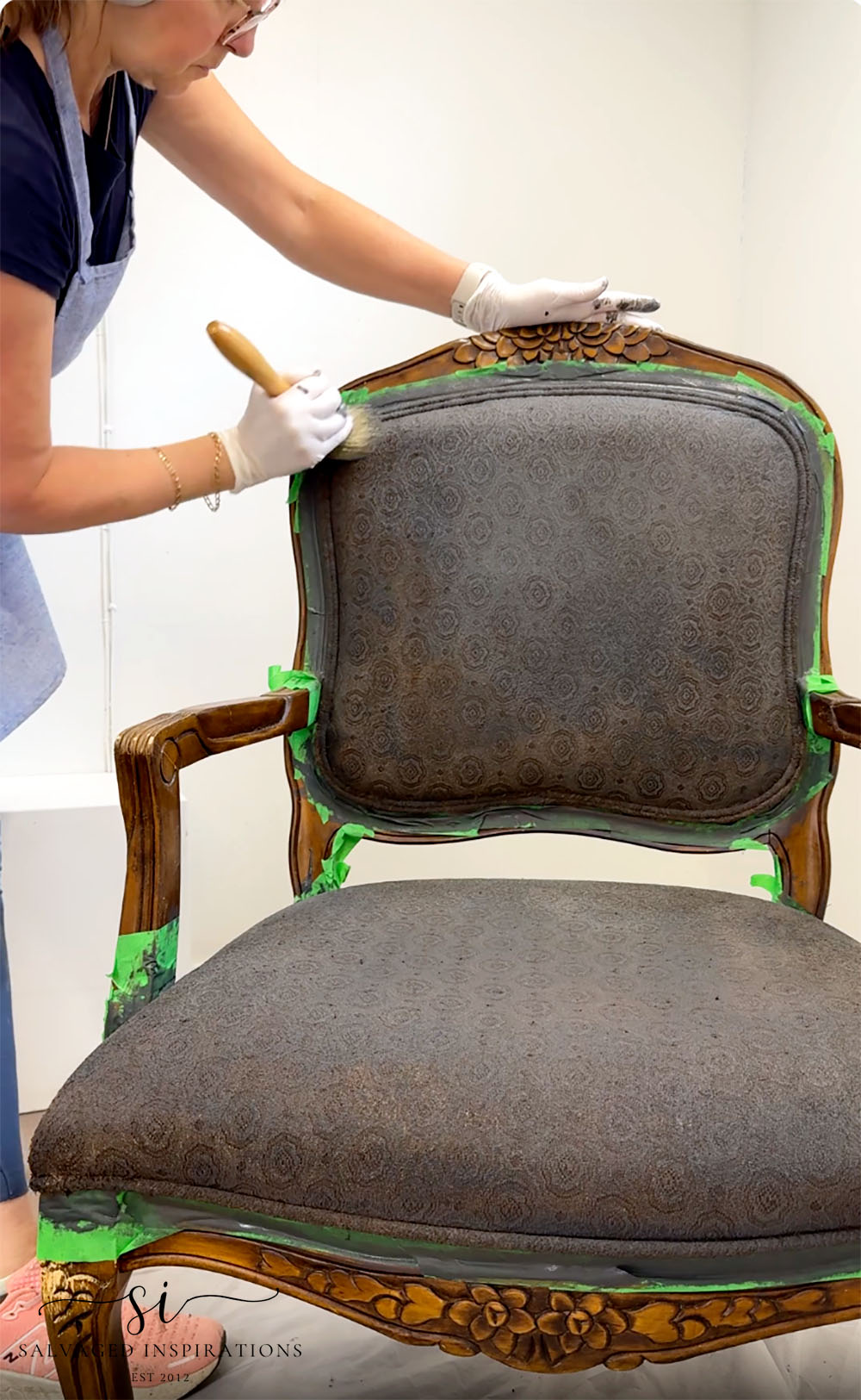 Painting Fabric With All Natural Round Brush