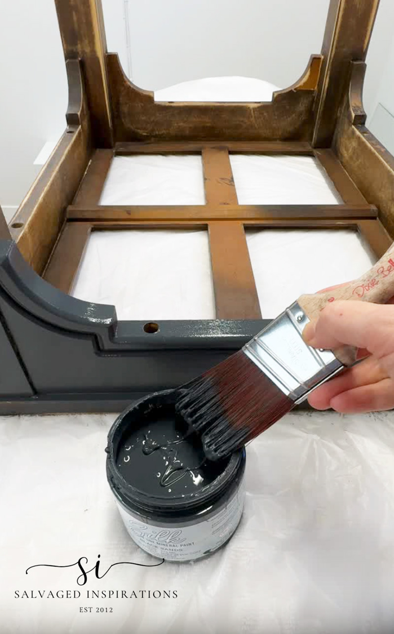 Painting Salvaged Tables in Black