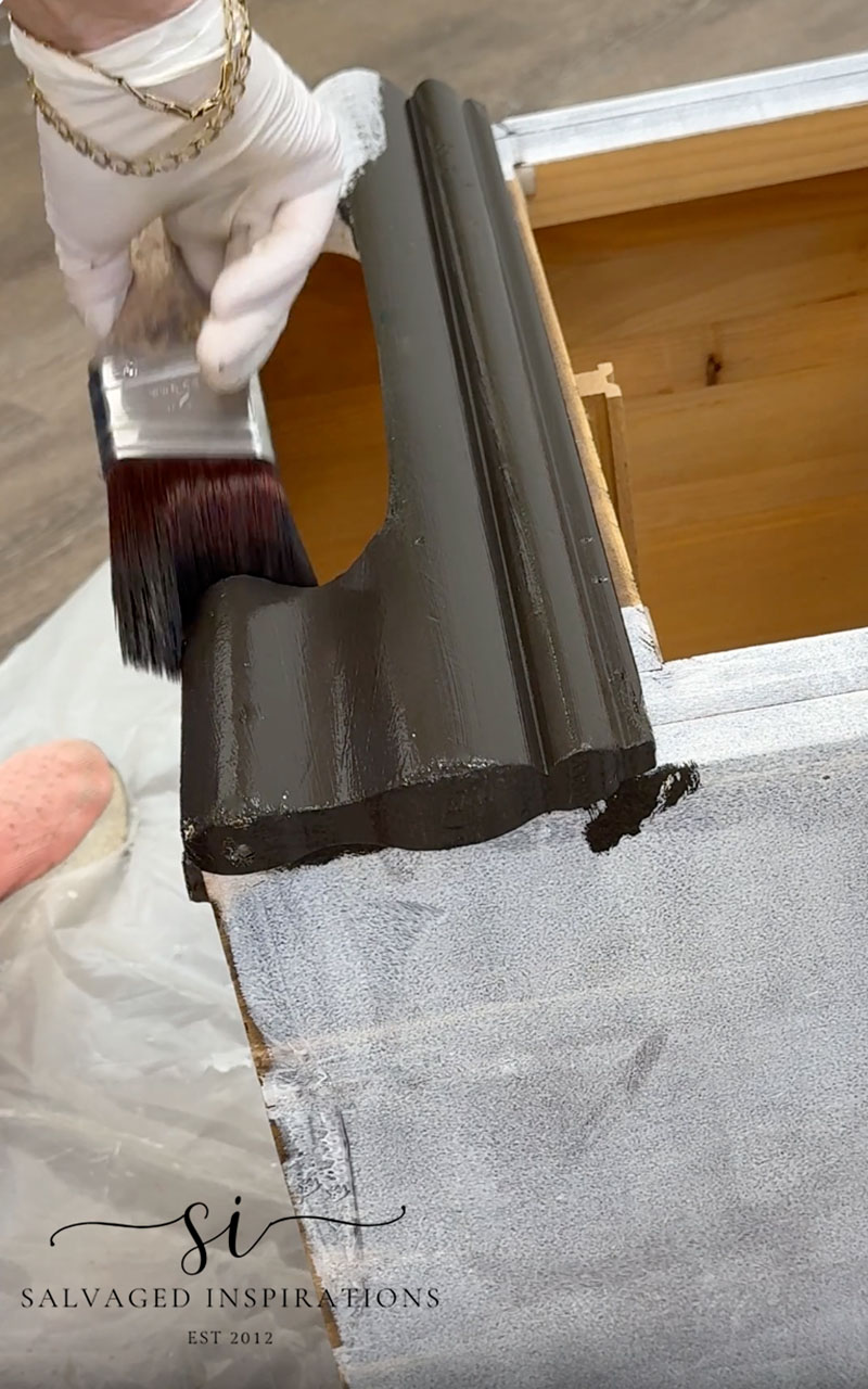 Painting Underside Of 1980s Lingerie Chest Base