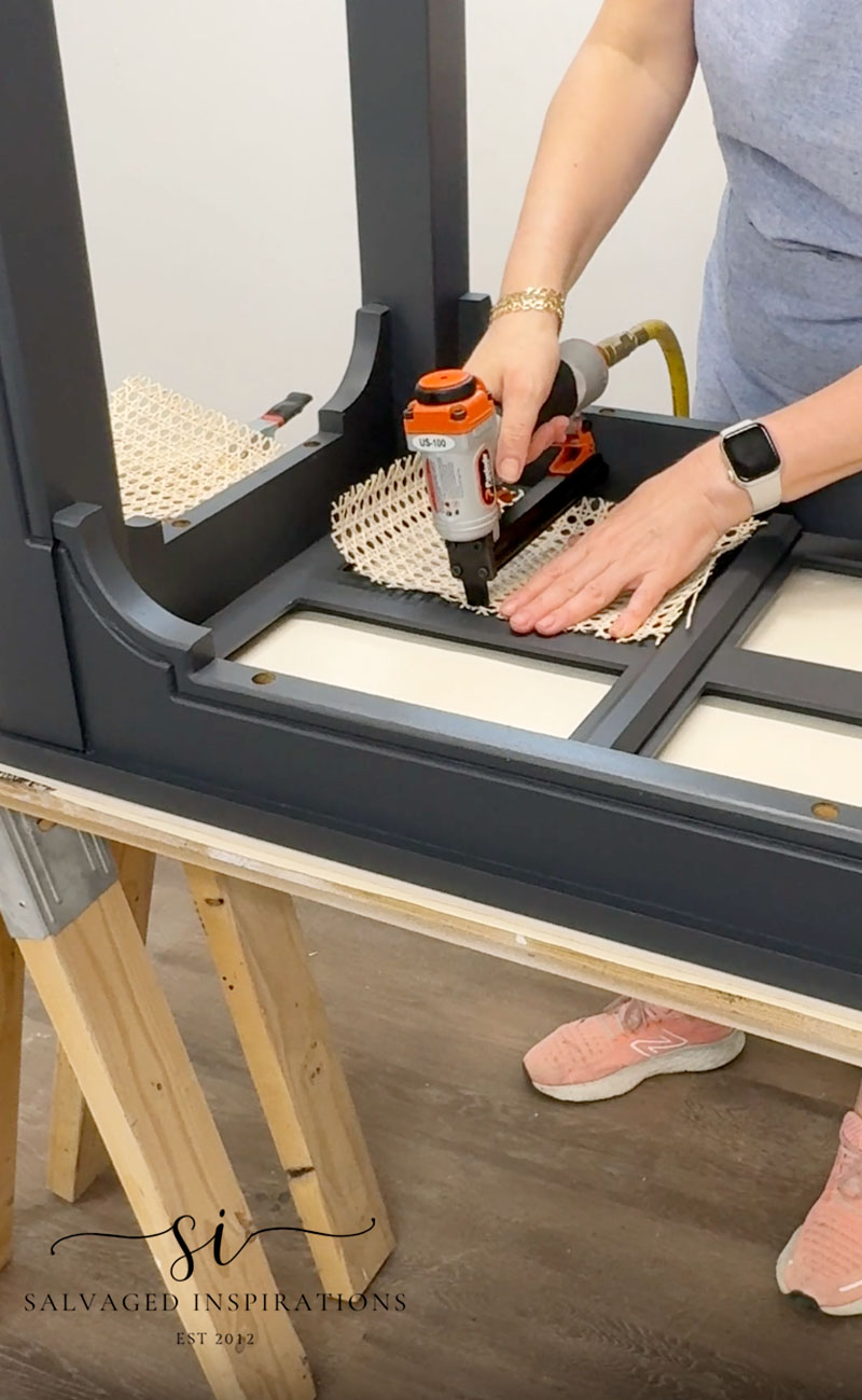 Stapling Rattan onto Furniture
