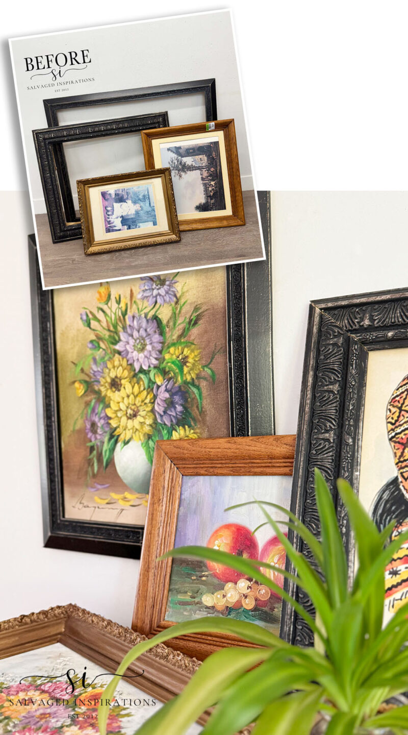 Thrift Art in Resized Thrift Frames Before and AFter