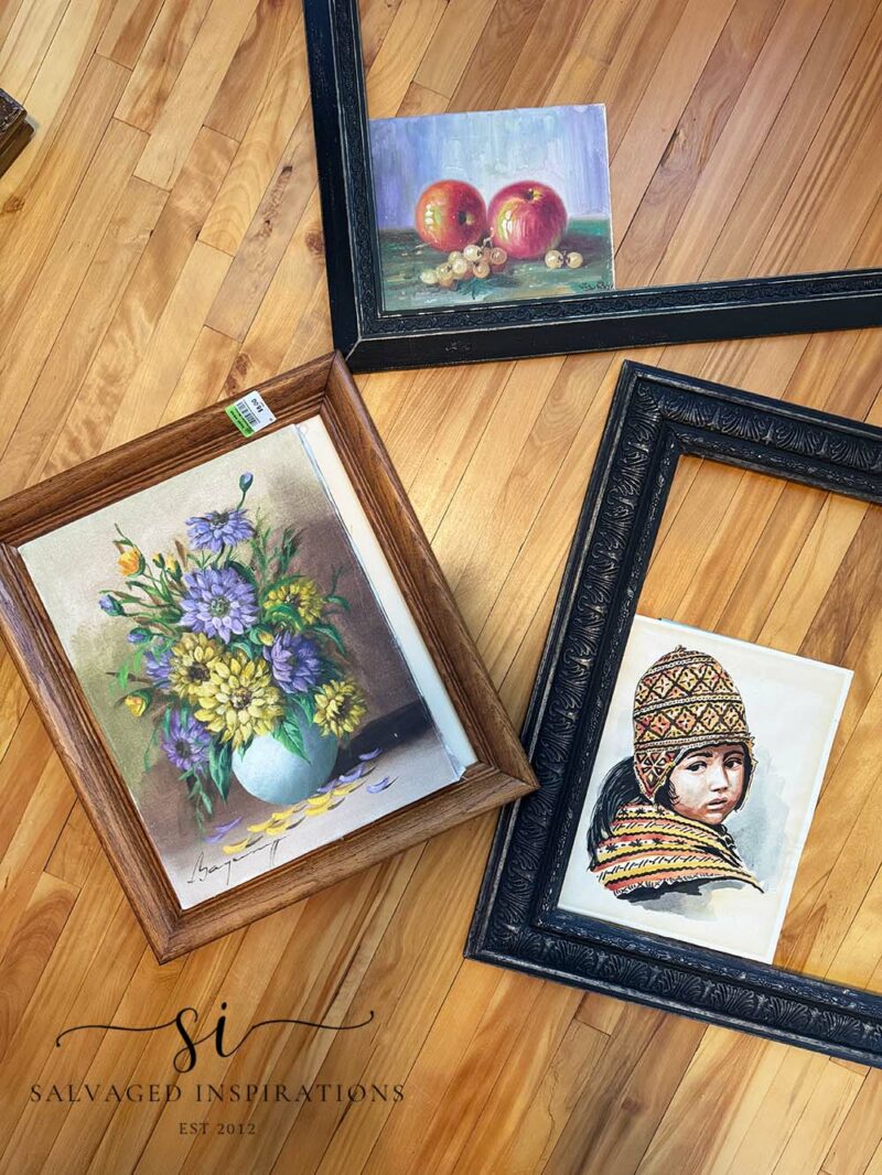 Thrift Art with Thrift Frames That Are Too Big