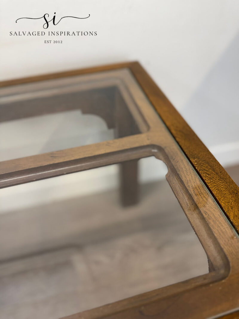 Top of Glass End Table Before