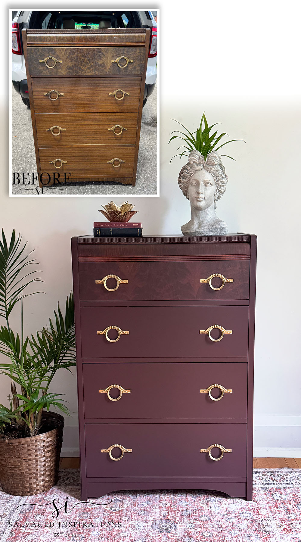 Before and After Waterfall Dresser Salvaged Inspirations