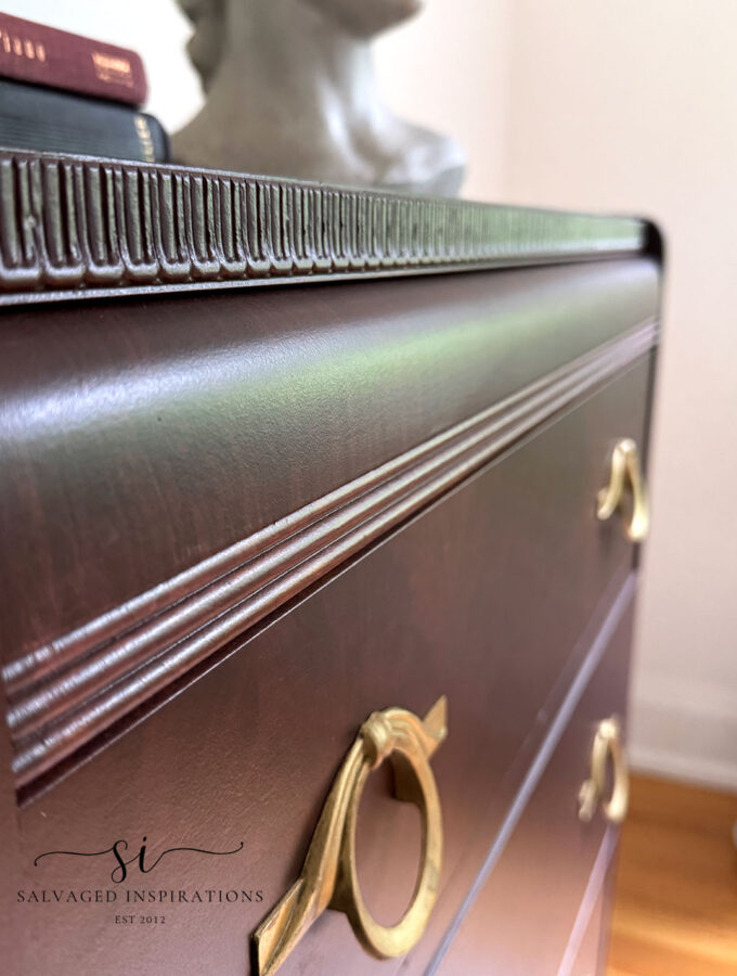 Close up of Paint Washed Veneer Drawers