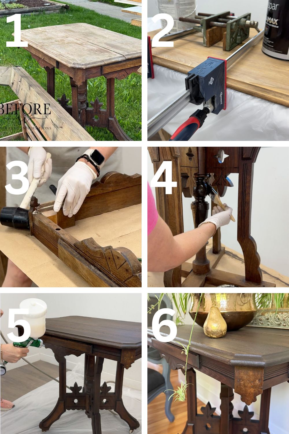 DIY Salvaged Eastlake Table Makeover