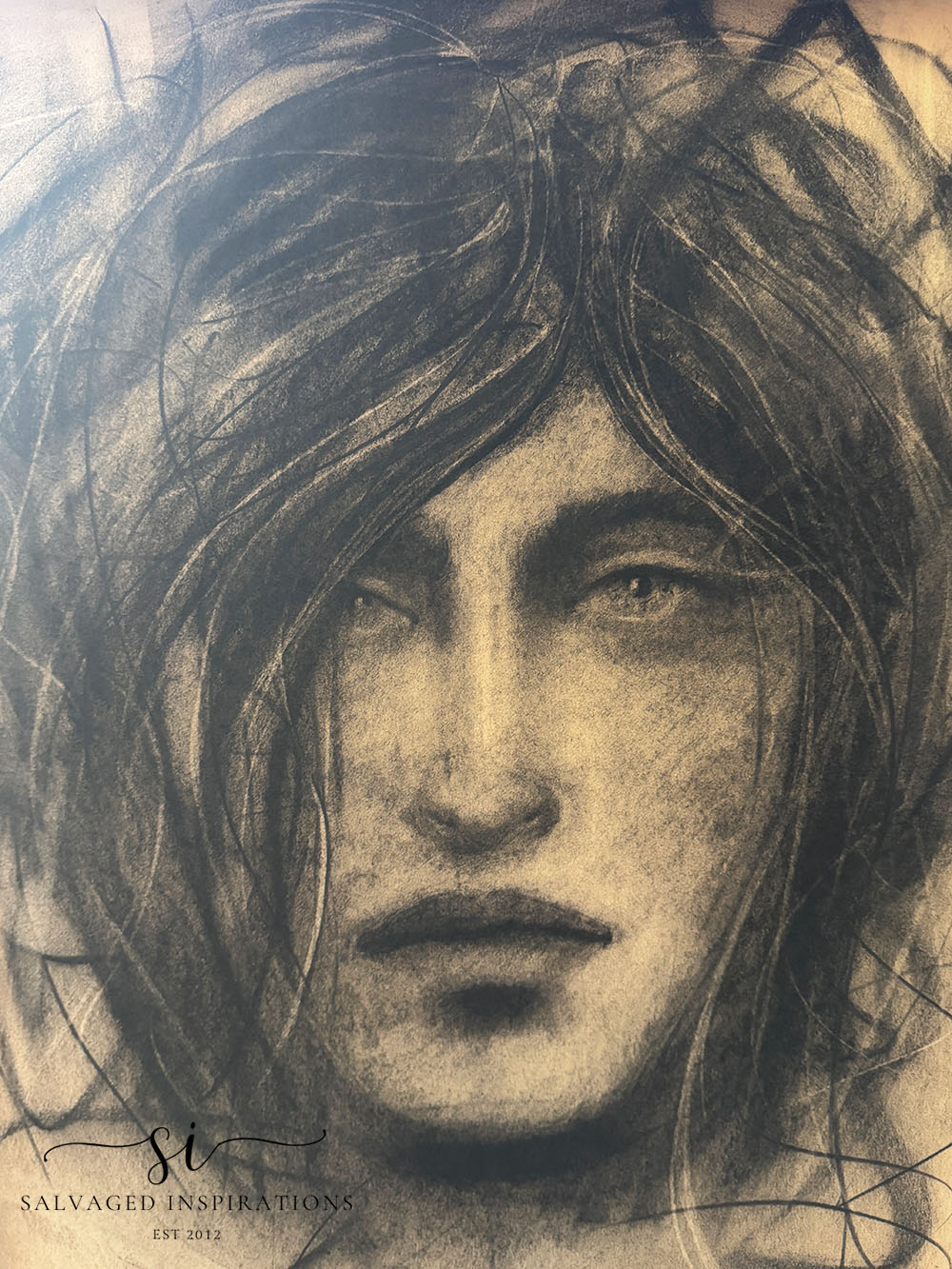 Portrait Charcoal Drawing - Salvaged Inspirations