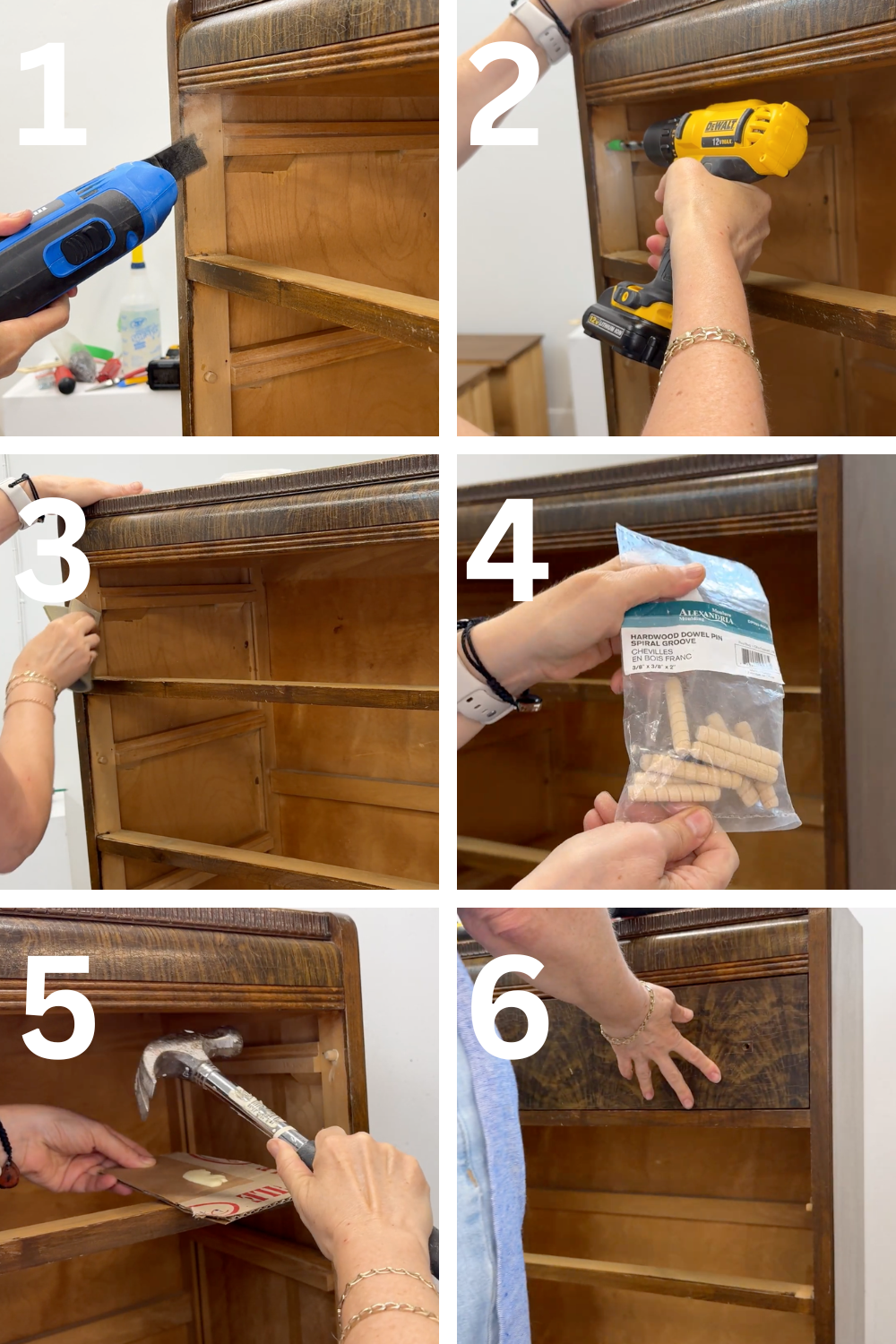 Repairing Wood Guide On Waterfall Dresser