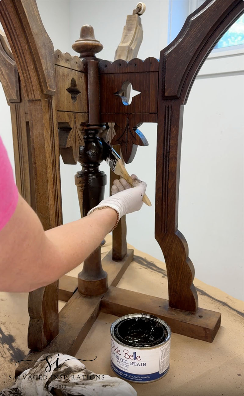 Staining Salvaged Table With Walnut Stain