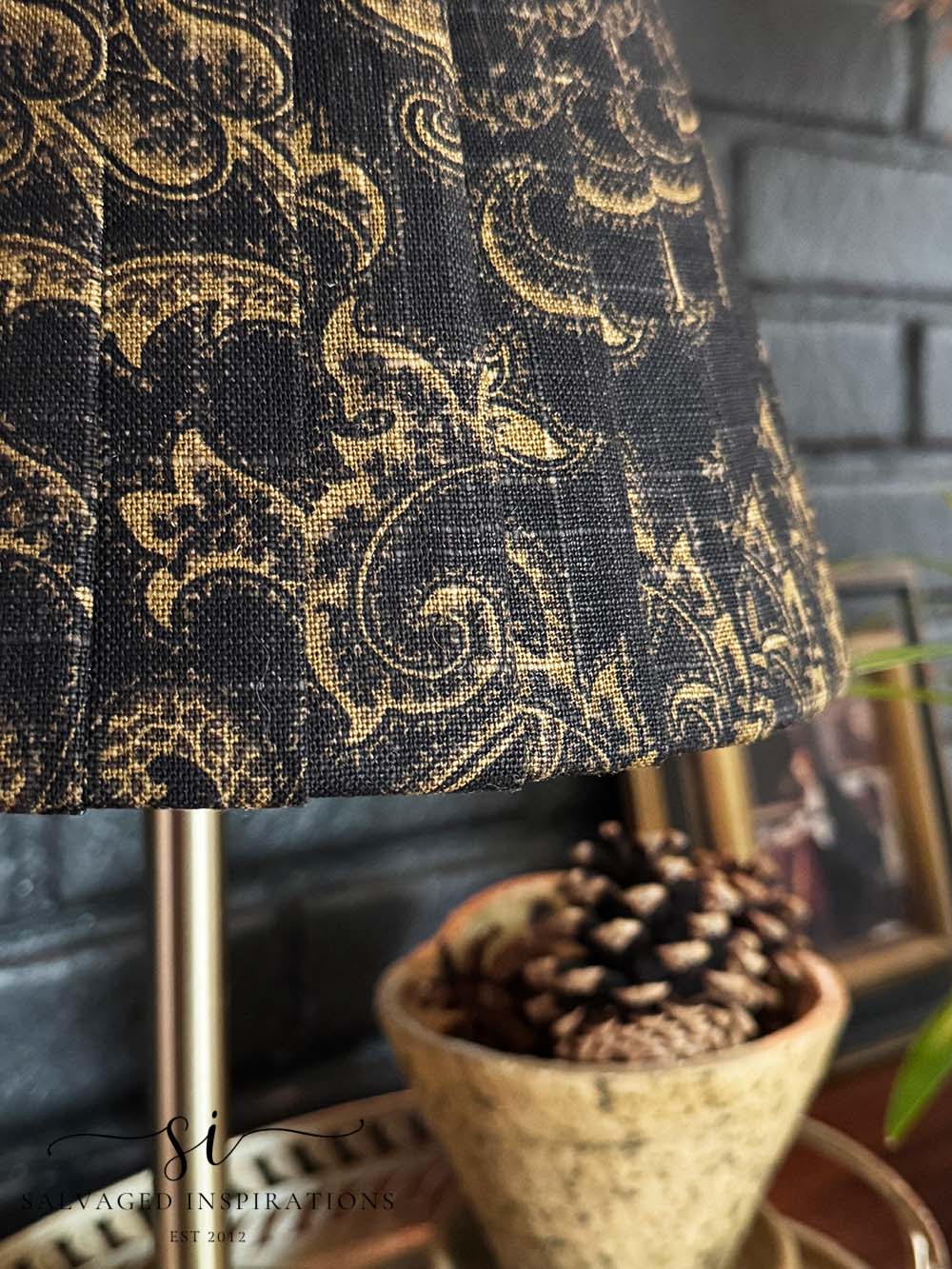 Close UP of pleated lampshade DIY