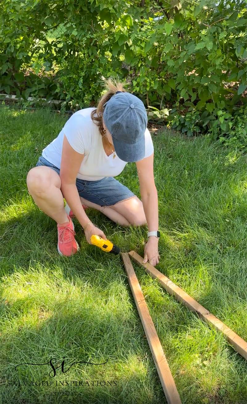 Cutting 7ft Wood Frame For DIY Trellis