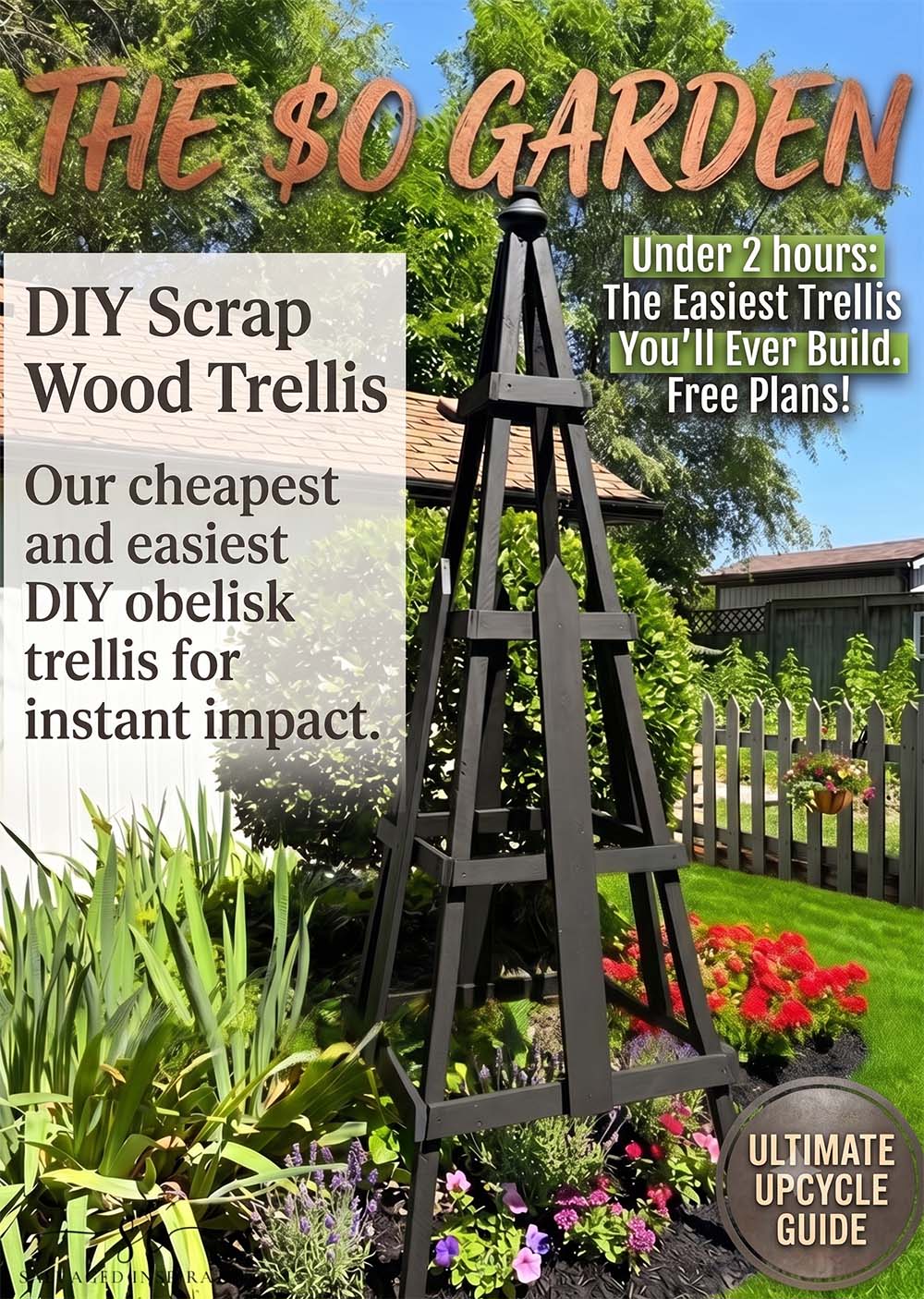 DIY Scrap Wood Obelisk Trellis - Salvaged Inspirations PIN