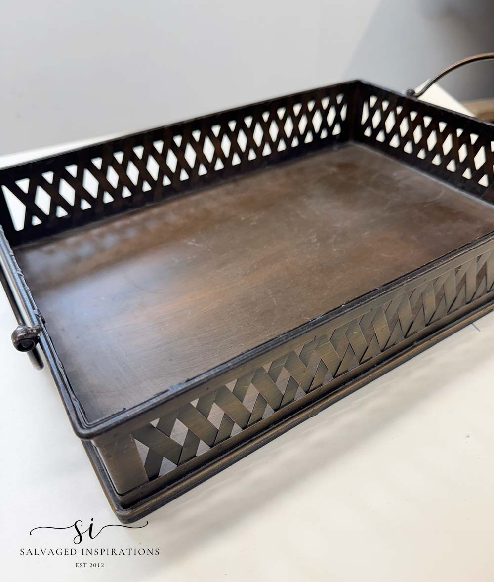 Metal Thrifted Tray Before