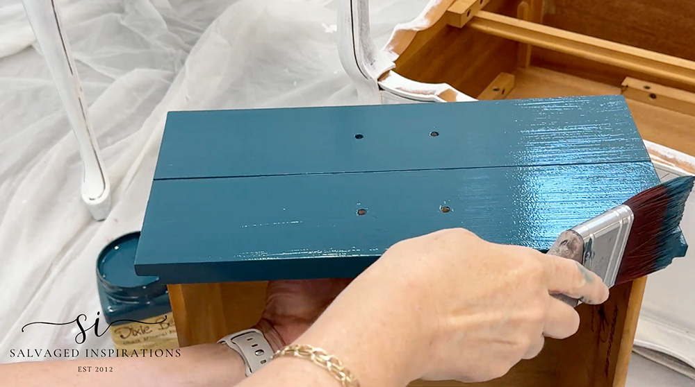 Painting Second Coat of Chalk Paint On Drawers