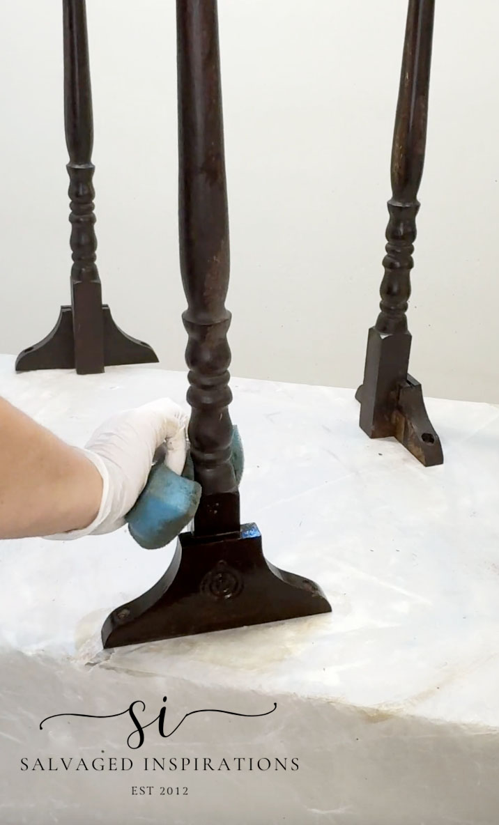 Cleaning Curbshopped Parlour Table Spindles