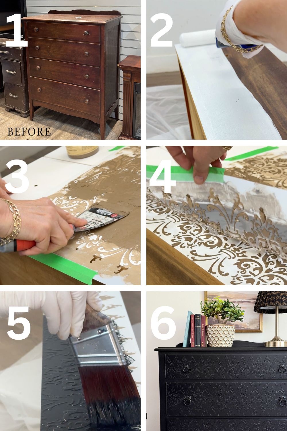 How To Hide Furniture Flaws With Raised Stencil