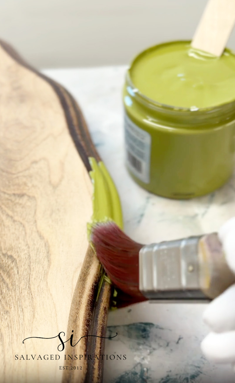 Painting Lip of Wood Side Table