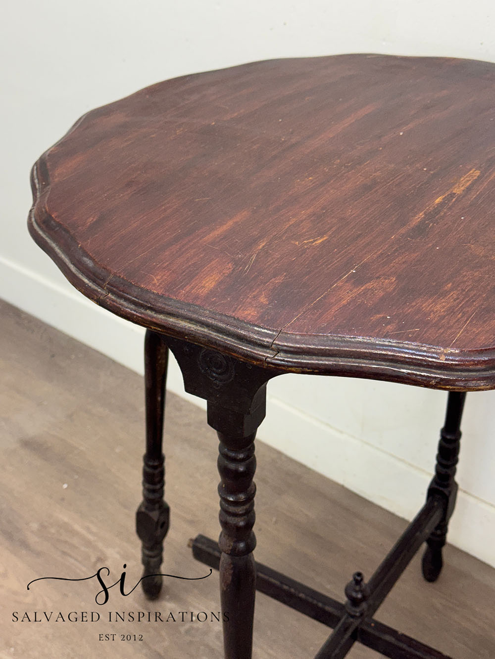 Prestained Curbside Parlour Table with Broken Spindle