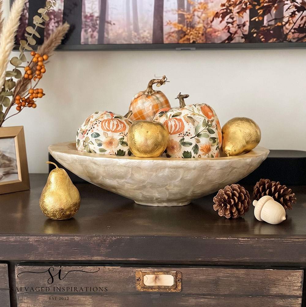 Fall Napkins on Dollar Store Pumpkins
