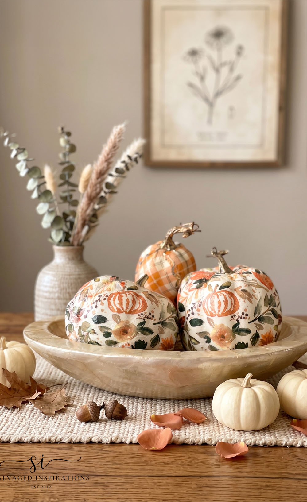 how to decoupage pumpkins with napkins
