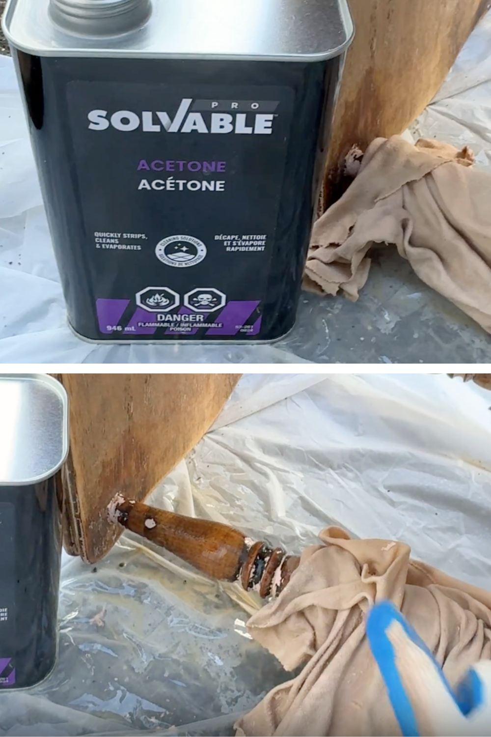 Acetone to remove paint