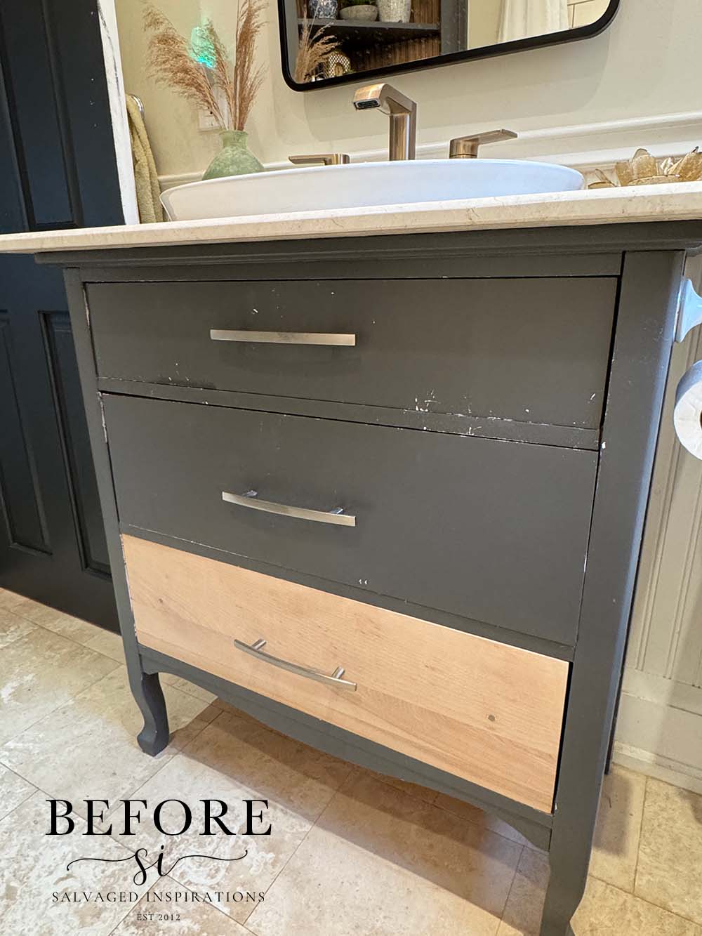 Dresser Turned Vanity BEFORE