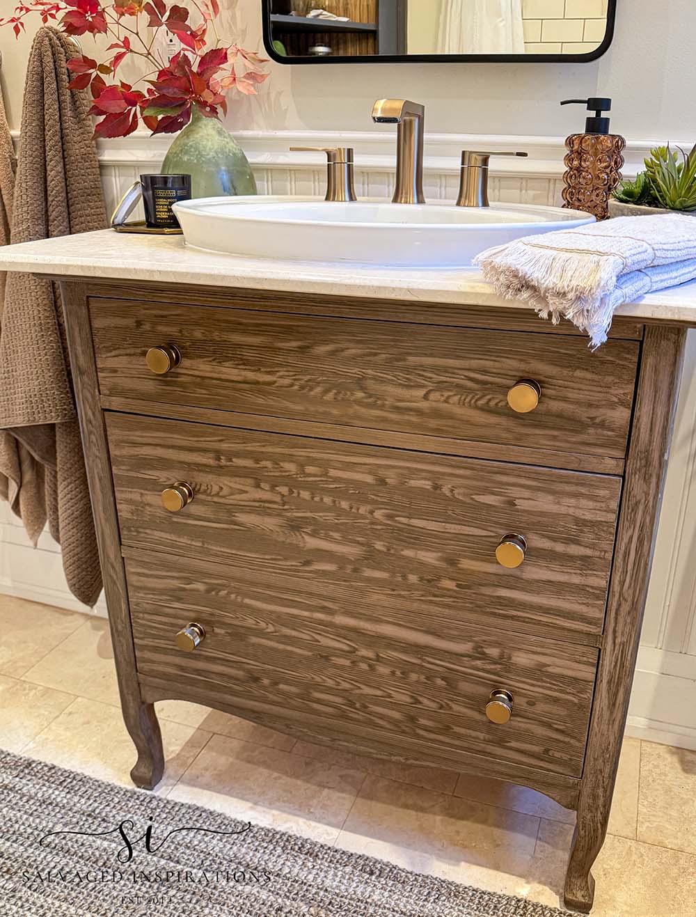 Faux Painted Wood Bathroom Vanity