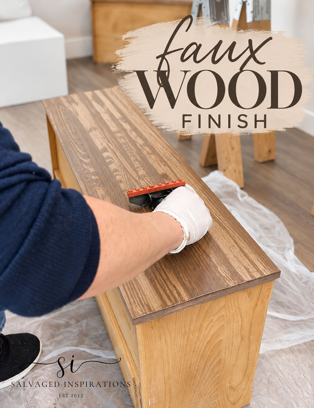 Faux Wood Paint Finish DIY Tutorial