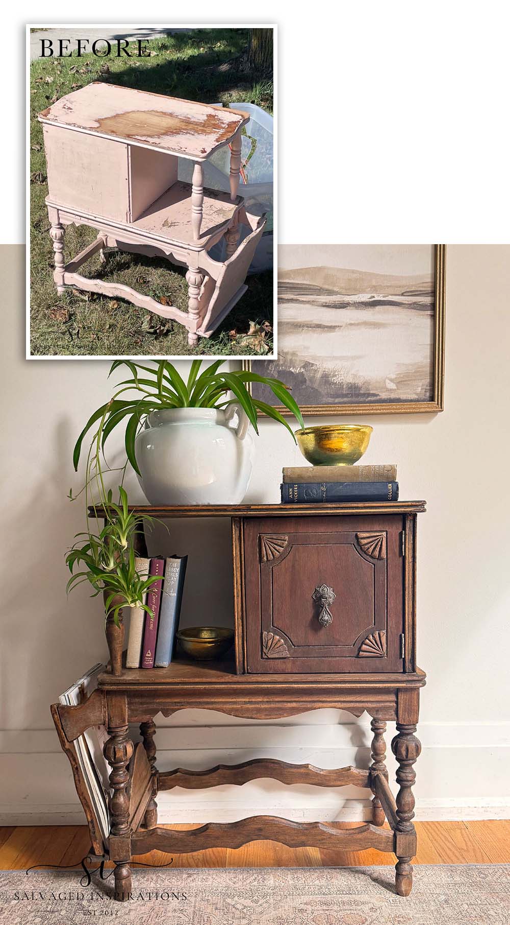 How To Strip Paint Off Wood Furniture Before and After