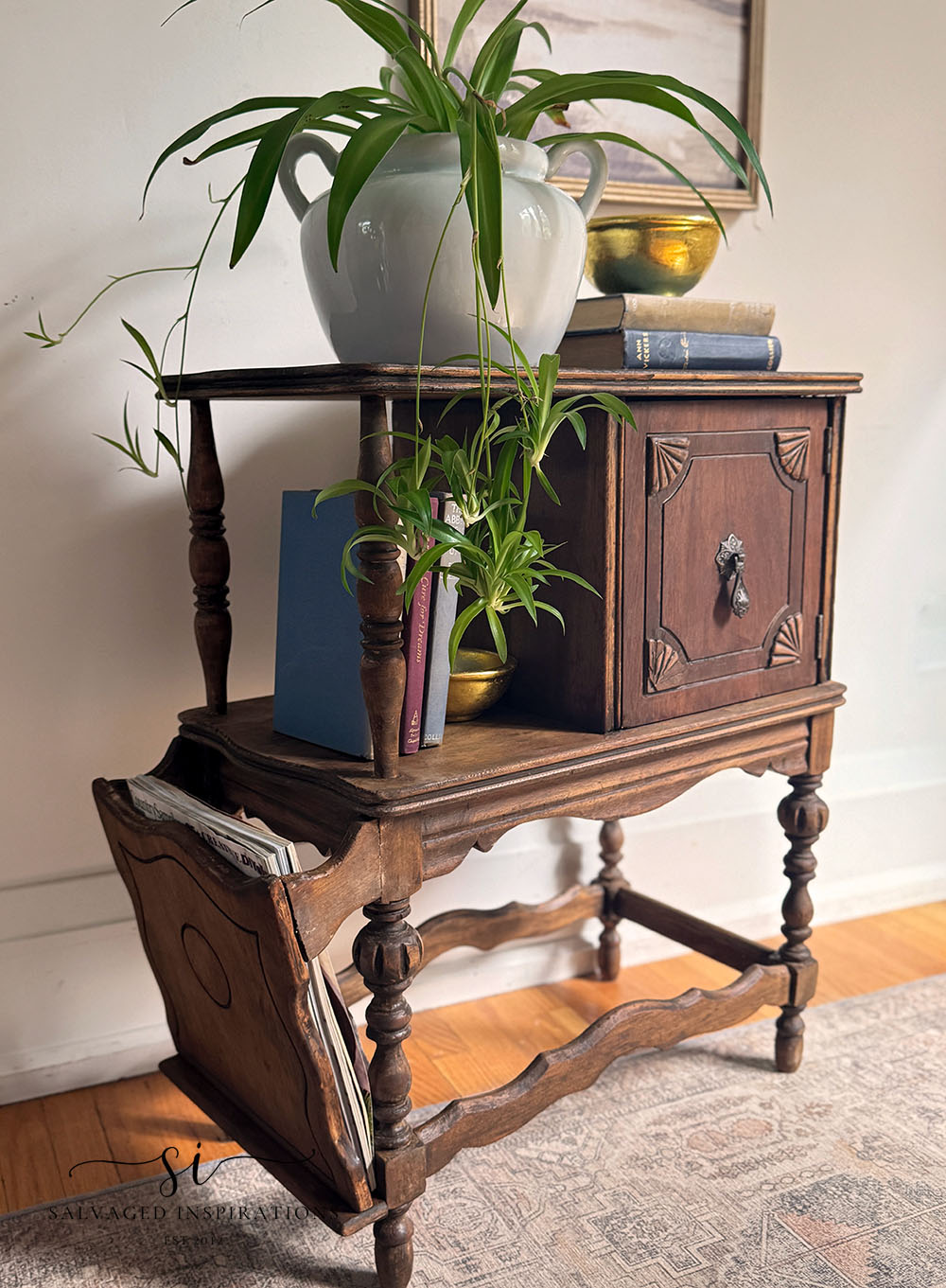 Side View Of Stripped Wood Furniture Table