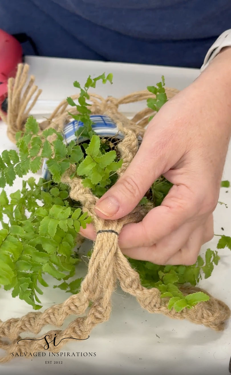 Tying Macrame holder